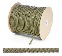 Kalsi Cords 6mm Round Polypropylene Braided Rope Cut Length, Strong & Durable Poly Cord Rope for Outdoors, Tie Downs, DIY Projects and General Use (Khaki Olive, 5 Metres Cut Length)