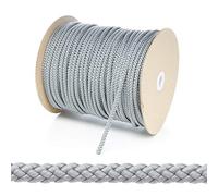 Kalsi Cords 6mm Round Polypropylene Braided Rope Cut Length, Strong & Durable Poly Cord Rope for Outdoors, Tie Downs, DIY Projects and General Use (Grey Silver, 20 Metres Cut Length)