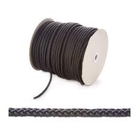 Kalsi Cords 6mm Round Polypropylene Braided Rope Cut Length, Strong & Durable Poly Cord Rope for Outdoors, Tie Downs, DIY Projects and General Use (Black, 5 Metres Cut Length)