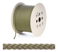 Kalsi Cords 7mm Round Polypropylene Braided Rope Cut Length, Strong & Durable Poly Cord Rope for Outdoors, Tie Downs, DIY Projects and General Use (Khaki Olive, 20 Metres Cut Length)