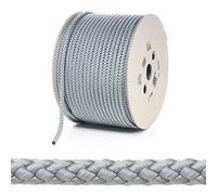 Kalsi Cords 8mm Round Polypropylene Braided Rope Cut Length, Extra Strong & Durable Poly Cord Rope for Outdoors, Tie Downs, DIY Projects and General Use (Grey Silver, 10 Metres Cut Length)