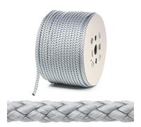 Kalsi Cords 9mm Round Polypropylene Braided Rope Cut Length, Extra Strong & Durable Poly Cord Rope for Outdoors, Tie Downs, DIY Projects and General Use (Grey Silver, 20 Metres Cut Length)