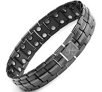 Kalsi Style Ultra Strength Titanium Magnetic Bracelet, Double Row 3500 Gauss Magnets for Men & Women, Resizing Tool & Gift Box (Gunmetal)
