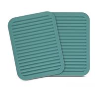 Kalsreui Trivets for Hot Dishes, Versatile Silicone Trivet Hot Pad for Kitchen, Dish Mat and Pot Holder for Counter, Heat Resistant Mat for Tabletop, Trivets for Hot Pots and Pans Set 2 Teal
