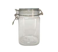 Kalttoy 1250ML Plastic Square Clip Top Storage Jar With Airtight Seal Lid Food Container
