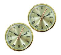 Kalttoy 2Pcs Decorative 65MM Round Quartzs Clock Movement Insert Roman/Arabic Number