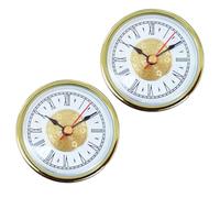 Kalttoy 2Pcs Decorative 65MM Round Quartzs Clock Movement Insert Roman/Arabic Number