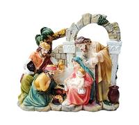 Kalttoy for Creative Christmas Nativity Figurine Manger Holy Family Statues Resin Ornament Christ Baby Jesus Religious Sculpture Home Table Decoration Catholic Gift