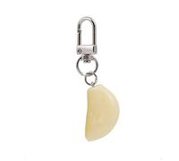 Kalttoy Imitation Food Pendant Garlic Keychain Dangler Food Keyring with Rotary Buckle Handbag Purse Accessory