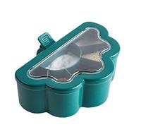 Kalttoy Kitchen Spice Jar with Clear Lid and Handle 6 Grids 6 Spoons Set Seasoning Box