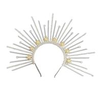Kalttoy Round Five-pointed Star Head Buckle Hairband Funny Exaggerated Gold Crowns Halloween Witch Dress Hair Accessories Five-pointed Star Round Headwear For Women