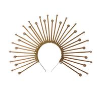 Kalttoy Round Five-pointed Star Head Buckle Hairband Funny Exaggerated Gold Crowns Halloween Witch Dress Hair Accessories Five-pointed Star Round Headwear For Women