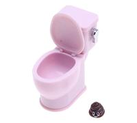 Kalttoy Small Simulation Toilet Seat With Flush Sound Effect For Dollhouses Accessories Realistic Bathroom Decors Collectible Dollhouses Simulation Toilet