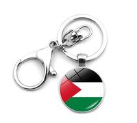 Kalttoy Various PSE Flag Keyrings Stylish Pendant Keychain Unique Ethnic Rings Ornament Accessory For Men Women Glass Alloy Chains