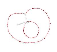 Kalttoy Vintage Fashion Novel Red Blood Drop Bracelet Hip Hop Punk Crossed Open Bracelet Necklace Banquet Jewelry Accessories Cross-Shape Necklace