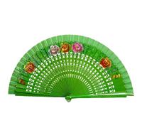 Kalttoy Women Vintage Spanish Folding Fan Double-Side Flower Painting Gypsy Hand Fan