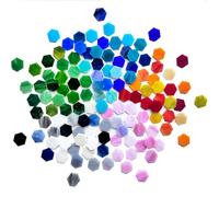 KALUCION 100 Pieces Hexagon Glass Mosaic Tiles for Crafts, Mixed Colors Stained Glass Precut Hexagons for Honeycombs, Mosaic Projects, Home Decor