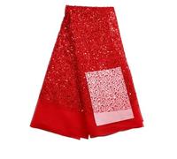 Kalume Nigerian Beaded Embroidery Lace High Quality French Net Sequins Tulle African Lace Fabric for Luxury Wedding Party