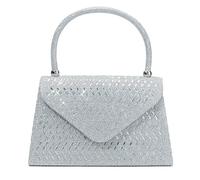 Kalunex Luxury Rhinestone Clutch Purse,Sparkling Evening Bag,Removable Shoulder Strap,Small Formal Handbag for Wedding Party, Silver