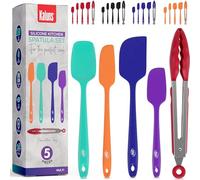 Kaluns Silicone Spatula Set, 4 Rubber Spatulas 600°F Heat Resistant, Nonstick Seamless Design with Stainless Steel Core, Dishwasher Safe, BPA free, Bonus Tongs Included