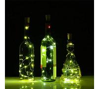 KALUO 3M 30 LED Green Color Bottle Lights (6 Pack),Copper Wire Cork Rope Lights Battery Operated for Wine Bottle,Starry String Light for Parties, Wedding, Christmas Decoration
