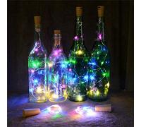 KALUO 3M 30 LED Multi-Color Bottle Lights (10 Pack),Copper Wire Cork Rope Lights Battery Operated for Wine Bottle,Starry String Light for Parties, Wedding, Christmas Decoration