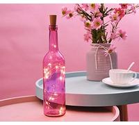 KALUO 3M 30 LED Pink Color Bottle Lights (6 Pack),Copper Wire Cork Rope Lights Battery Operated for Wine Bottle,Starry String Light for Parties, Wedding, Christmas Decoration
