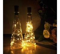 KALUO 3M 30 LED Warm Color Bottle Lights (10 Pack),Copper Wire Cork Rope Lights Battery Operated for Wine Bottle,Starry String Light for Parties, Wedding, Christmas Decoration