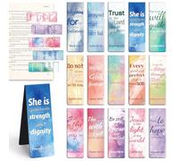 Kaluofan 15PCS Large Bible Quotes Magnetic Christian Bookmarks - Double Sided Magnet Book Markers for Women Students Teachers Supplies