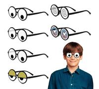 Kaluofan Funny Glasses, 6PCS Novelty Glasses, Funny Glasses for Adults, Googly Eyes Glasses Can Shaking, Joke Glasses for Adults and Kids Party Decorations Accessories for Birthday Children's Day