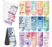 Kaluofan Larger Size 15PCS Inspirational Magnetic Bookmarks, Double Sided Magnet Book Markers Page Clip for Students Teachers Reading Supplies
