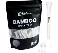 Kaluza Bamboo Golf Tees - 50 Pack | 70mm Eco-Friendly, Biodegradable & Durable | Sustainable Alternative to Plastic | Perfect Secret Santa Gift for Golfers (White)