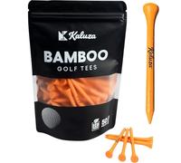 Kaluza Bamboo Golf Tees - 50 Pack | 70mm Eco-Friendly, Biodegradable & Durable | Sustainable Alternative to Plastic | Perfect Secret Santa Gift for Golfers (Orange)