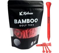 Kaluza Bamboo Golf Tees - 50 Pack | 70mm Eco-Friendly, Biodegradable & Durable | Sustainable Alternative to Plastic | Perfect Secret Santa Gift for Golfers (Red)