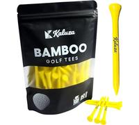 Kaluza Bamboo Golf Tees - 50 Pack | 70mm Eco-Friendly, Biodegradable & Durable | Sustainable Alternative to Plastic | Perfect Secret Santa Gift for Golfers (Yellow)