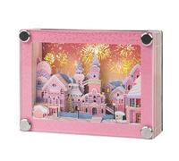 KALWEL 3D Artsy Pads - Castle with Lights, Timepiece Calendar 2025 Tear Away Calendar, Panoramic Hand-Torn Paper Carving 3D Art Calendar Creative Desktop Ornaments, (Sticky Note)