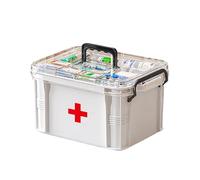 KALWEL,Medicine Storage Box,Large Capacity Transparent Medicine Storage Box,Double Layer Compartmentalized Medicine Storage Box for Home,Suitable for Home, School, Dormitory,Hospital,Self-Driving Trip
