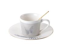 KALWEL,Teacup and Saucer Set 8.5oz,Ceramic Coffee Mugs with Physical Dynamic Reflection,Ceramic Mirror Reflection Coffee Cup,Suitable for Coffee, Milk, Tea (Dynamic Butterfly) (Silver)