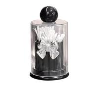 KALWEL,Toothpick Holder,Toothpick Holder, Transparent Acrylic Bow Toothpick Storage Box, Household Desktop Cotton Swab Organization Small Item Storage Jar