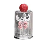 KALWEL,Toothpick Holder,Toothpick Holder, Transparent Acrylic Bow Toothpick Storage Box, Household Desktop Cotton Swab Organization Small Item Storage Jar