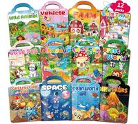 Kalysky 12 Pack 3D Puffy Reusable Sticker Book, Sticker Book for Kids 2 3 4