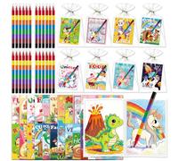 Kalysky 24 Pack Colouring Books for Party Bag Fillers, Mini Colouring Books with Crayons for Party Favours Kids 2-8, Boys Girls Classroom Prizes Rewards Goodie Fillers Birthday Gift