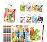 Kalysky 24 Pack Colouring Books for Party Bag Fillers, Mini Colouring Books with Crayons for Party Favours Kids 2-8, Boys Girls Classroom Prizes Rewards Goodie Fillers Birthday Gift
