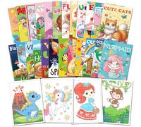 Kalysky 24 Pack Mini Coloring Books for Kids Ages 4-8 (7*5.1in), Party Favors Bulk Coloring Books for Toddlers 1-3, 288 Different illustrations, Birthday Goodie Bags Stuffers for Kids