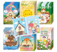 Kalysky 24Pcs Mini Christian Bible Colouring Books Bulk for Kids | Christian religious activity books, perfect classroom & travel gifts, ideal goodie bag fillers for Christmas child projects