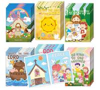 Kalysky 24Pcs Mini Christian Bible Colouring Books Bulk for Kids, Religious Party Favors Activity Books for Kids Operation Christmas Child Sunday School Classroom Goodie Bags Stuffers Gifts Travel