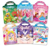 Kalysky 6 Pack Sticker Book for Girls, Reusable Sticker Book with 3D Puffy Sticker for Toddlers, Themes-Unicorn, Mermaid, Princess, Fashion Girl, Fairy, Ballet, Toy Birthday Gift for Girls Boys