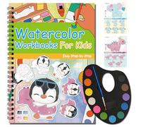 Kalysky Kids Animal Watercolour Workbook with Paint Set