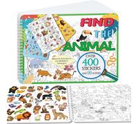 Kalysky Search and Find Sticker Book, 450+ Animals Stickers for Children