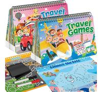 Kalysky Travel Games For Kids 2 Pack,58 Reusable Road Trip Activity Toys